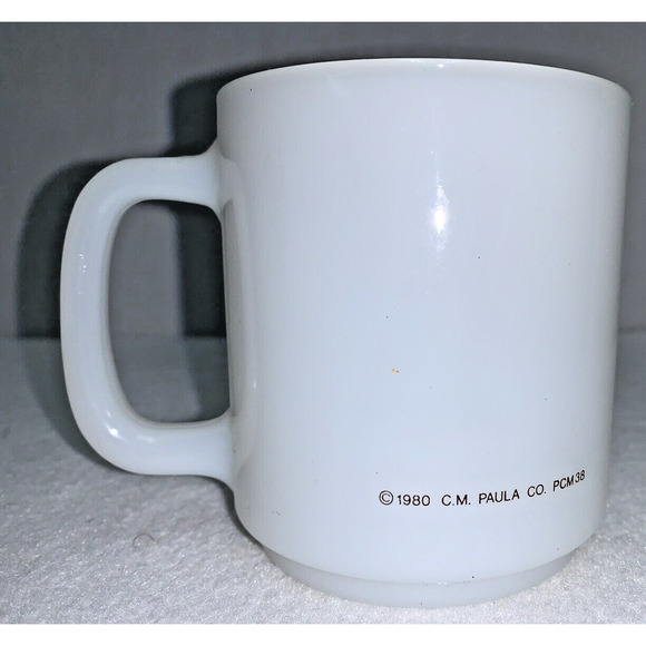 Mom the Queen of My Heart Glasbake USA Milk Glass Mug Mothers Day Gift Orange - Picture 4 of 9